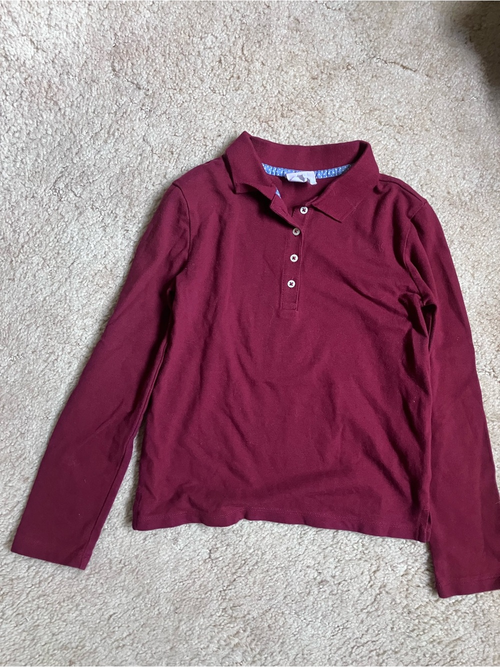 GAP organic cotton Long-Sleeve Polo Shirt - Burgundy